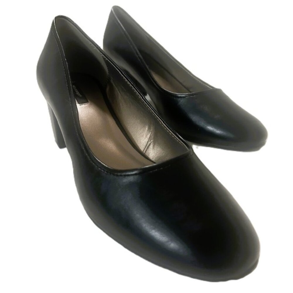 Masseys Ladies Shoes 11W Black Daphne Mid Heel Comfort Pumps Never Worn